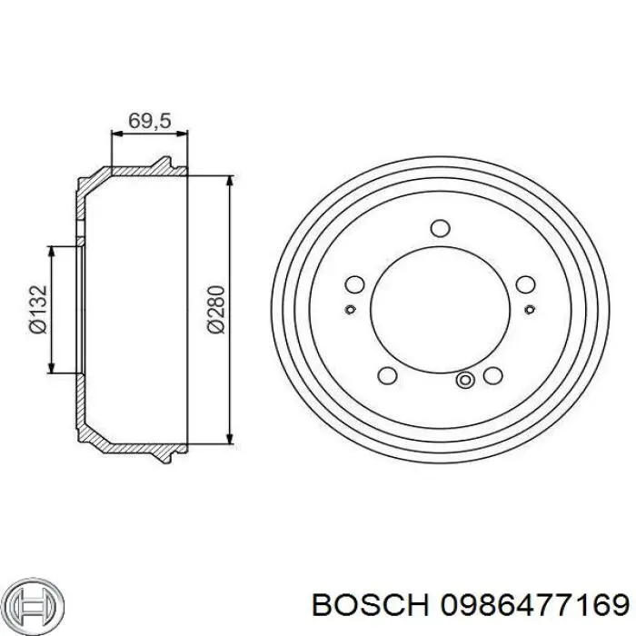 0986477169 Bosch Tambor do freio traseiro