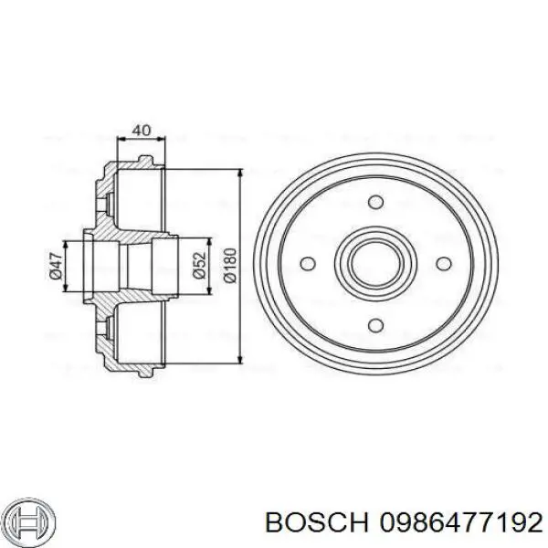 Compre 0986477192 Bosch Tambor do freio traseiro