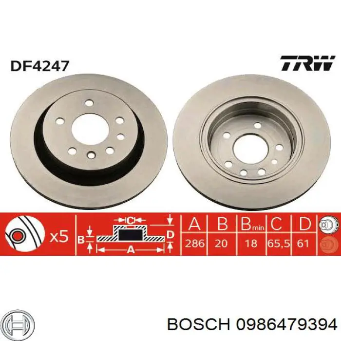 Compre 0986479394 Bosch Disco do freio traseiro