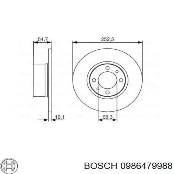0986479988 Bosch Disco do freio dianteiro