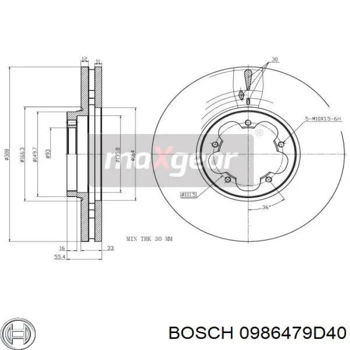 Compre 0986479D40 Bosch Disco do freio dianteiro