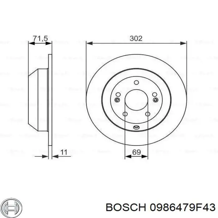 Compre 0986479F43 Bosch Disco do freio traseiro
