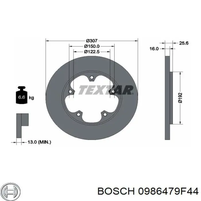 Disco do freio traseiro Bosch 0986479F44 preço, a partir de 52,81 USD