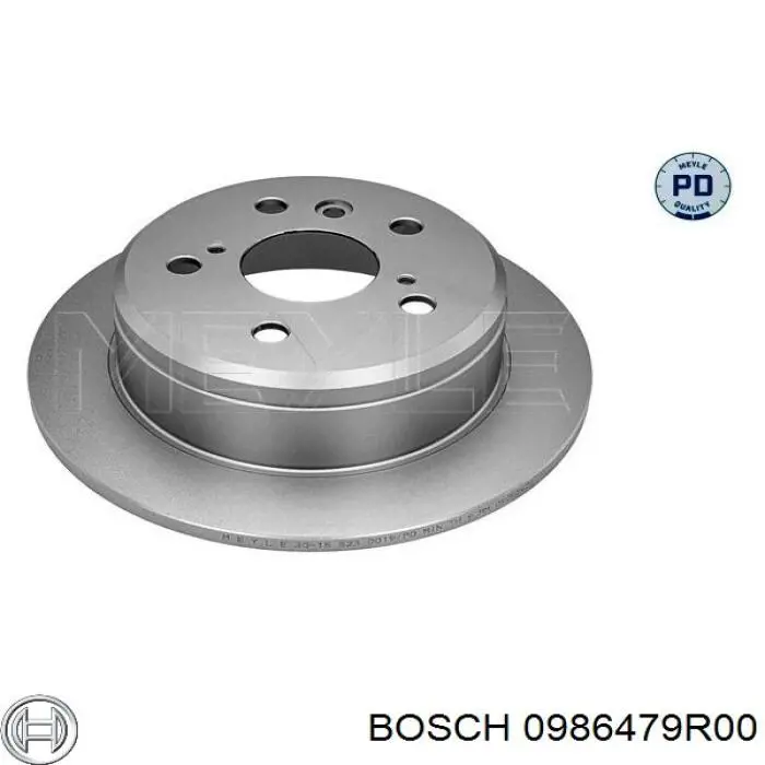 Disco do freio traseiro 0986479R00 Bosch