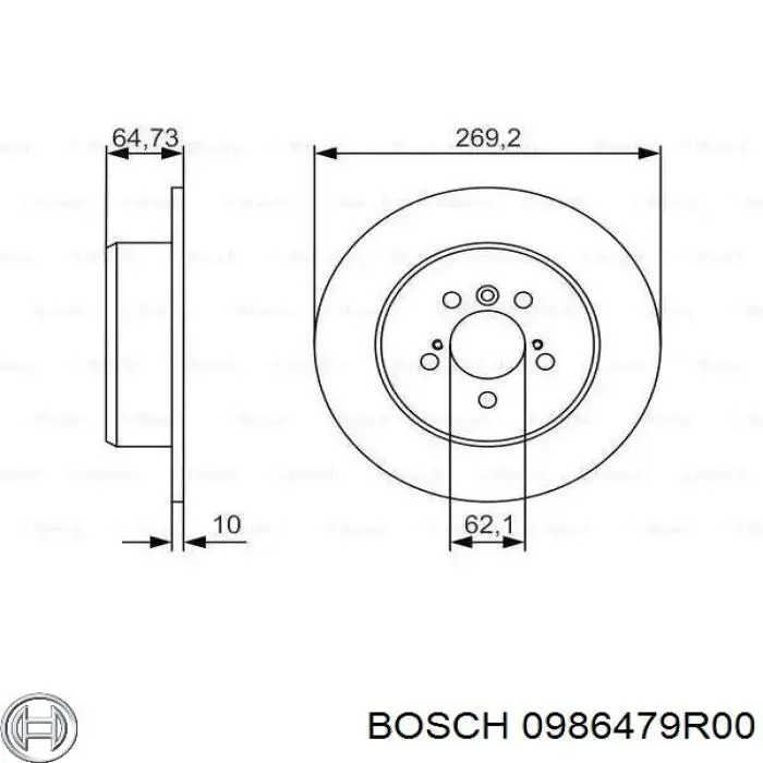 0986479R00 Bosch Disco do freio traseiro