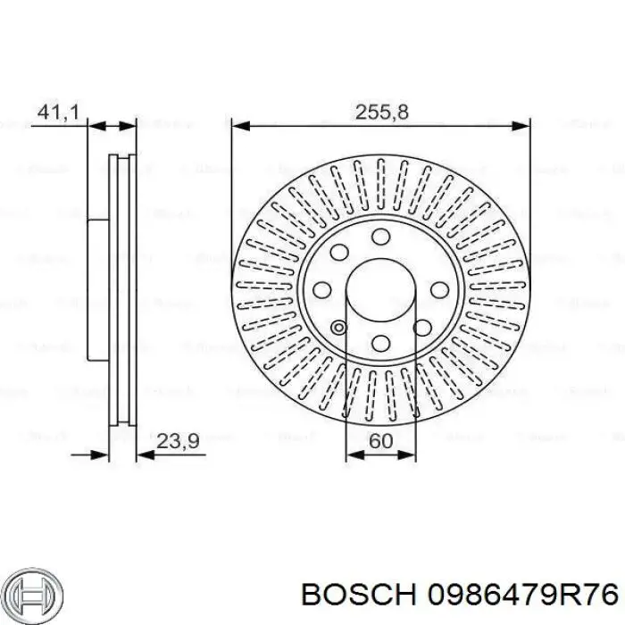 Disco do freio dianteiro Bosch 0986479R76 preço, a partir de 36,77 USD