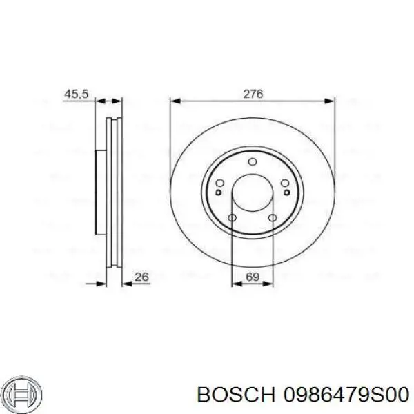 Compre 0986479S00 Bosch Disco do freio dianteiro