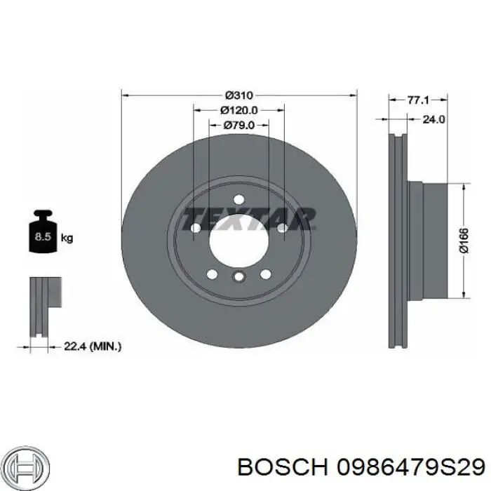 Compre 0986479S29 Bosch Disco do freio dianteiro