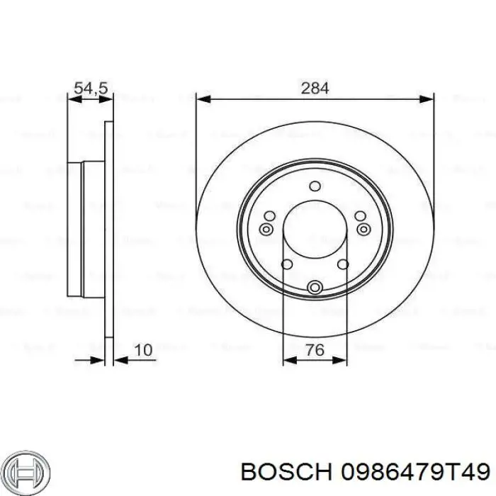 Disco do freio traseiro Bosch 0986479T49 preço, a partir de 52,18 USD