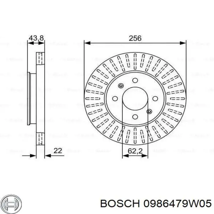 0986479W05 Bosch Disco do freio dianteiro