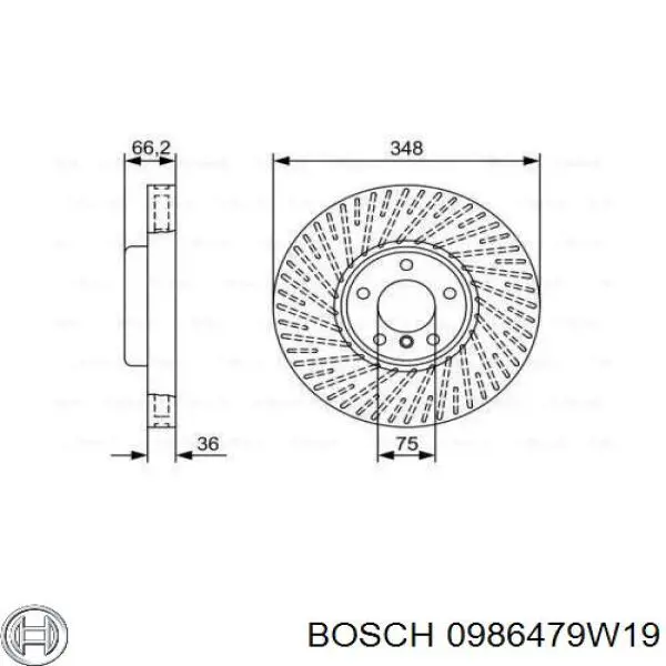 0986479W19 Bosch Disco do freio dianteiro