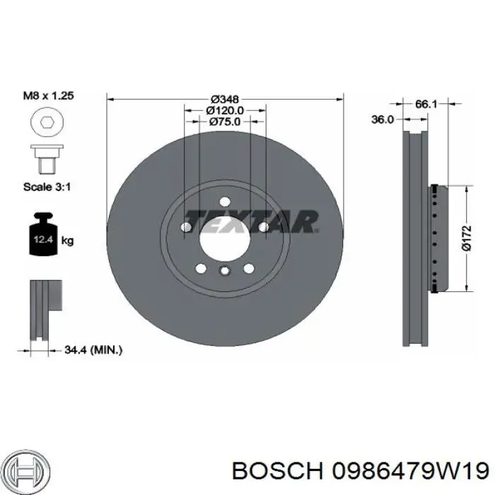 Compre 0986479W19 Bosch Disco do freio dianteiro