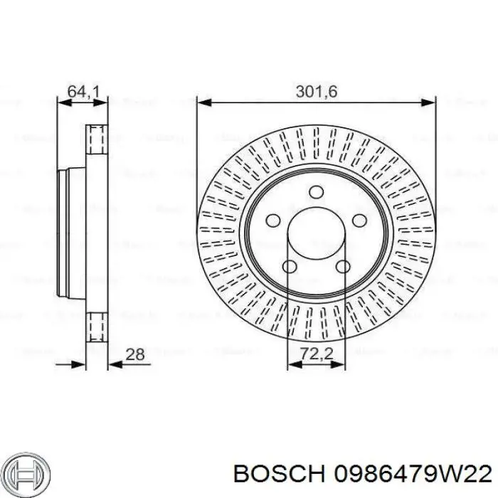 Compre 0986479W22 Bosch Disco do freio traseiro