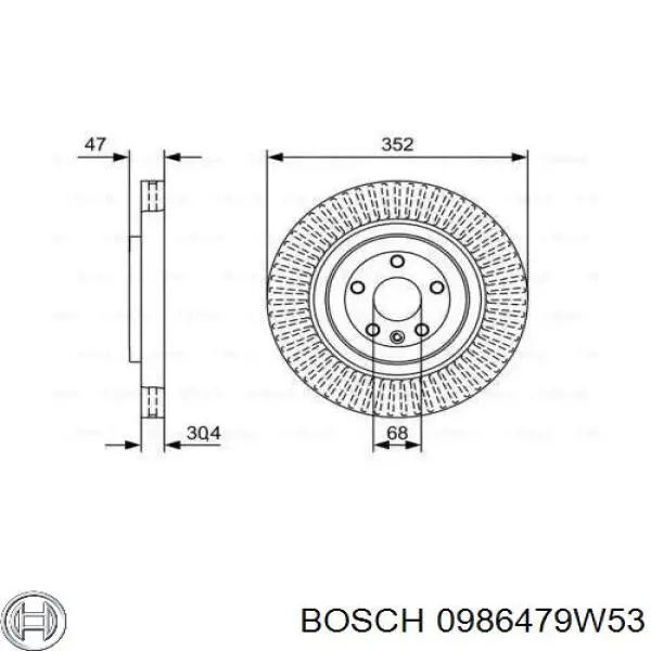 0986479W53 Bosch Disco do freio dianteiro