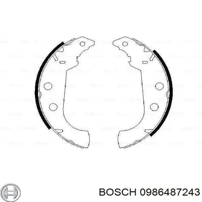 0986487243 Bosch Sapatas do freio traseiras de tambor