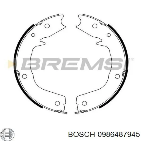 Compre 0986487945 Bosch Sapatas do freio de estacionamento