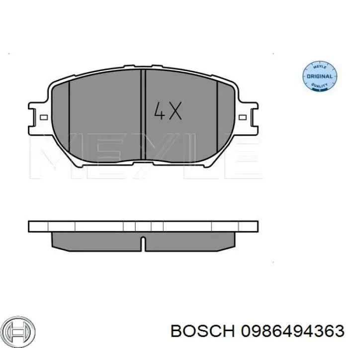 Compre 0986494363 Bosch Sapatas do freio dianteiras de disco