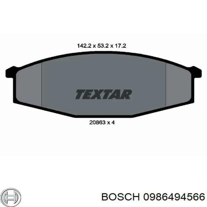 Sapatas do freio dianteiras de disco 0986494566 Bosch