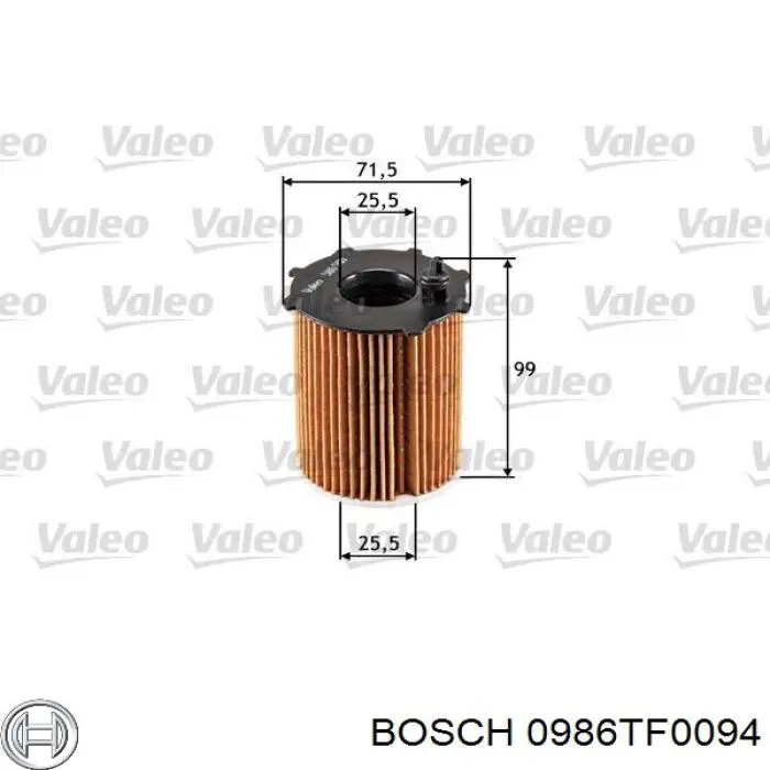 0986TF0094 Bosch Filtro de óleo