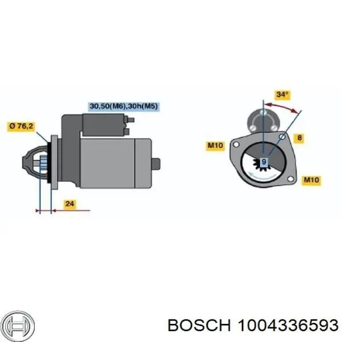 Porta-escovas do motor de arranco Bosch 1004336593