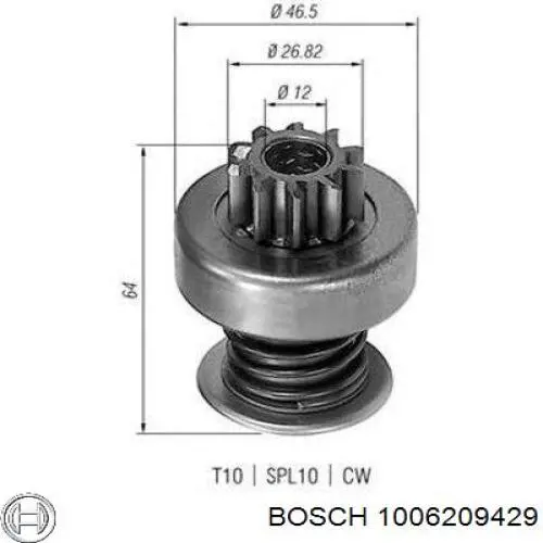 Roda-livre do motor de arranco 1006209429 Bosch