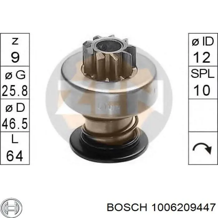 Roda-livre do motor de arranco 1006209447 Bosch