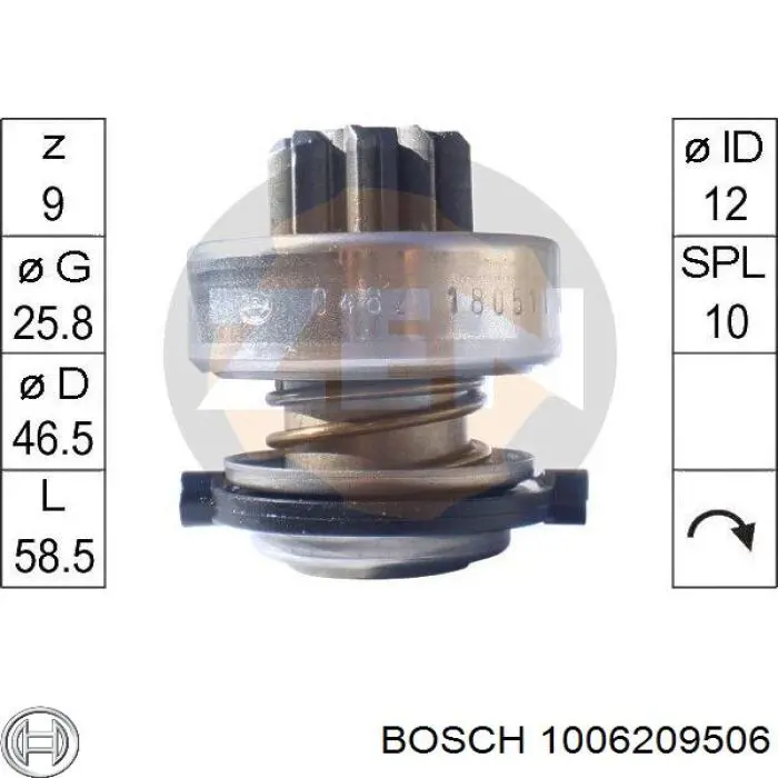 Roda-livre do motor de arranco 1006209506 Bosch