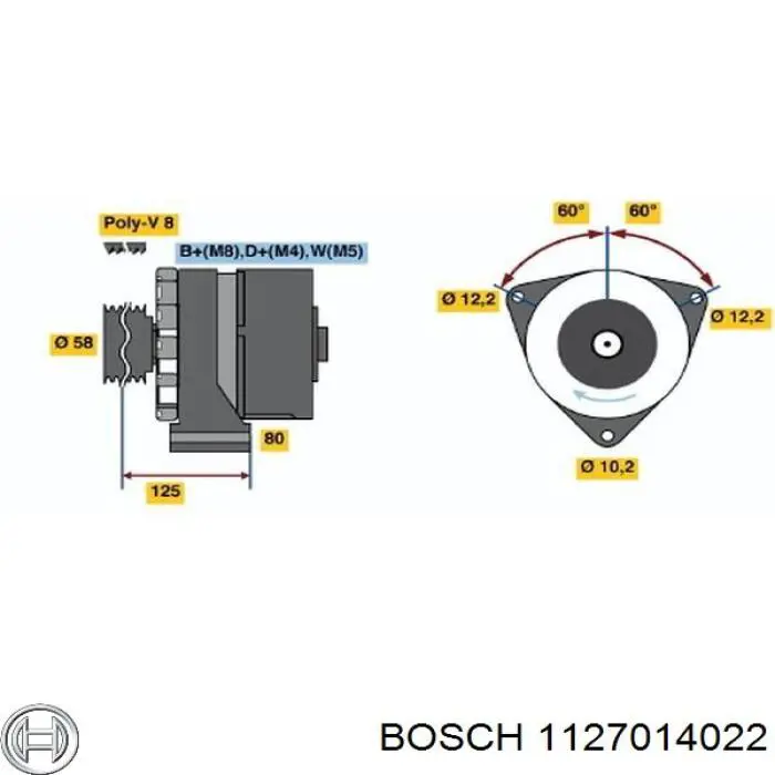 Escova do gerador 1127014022 Bosch