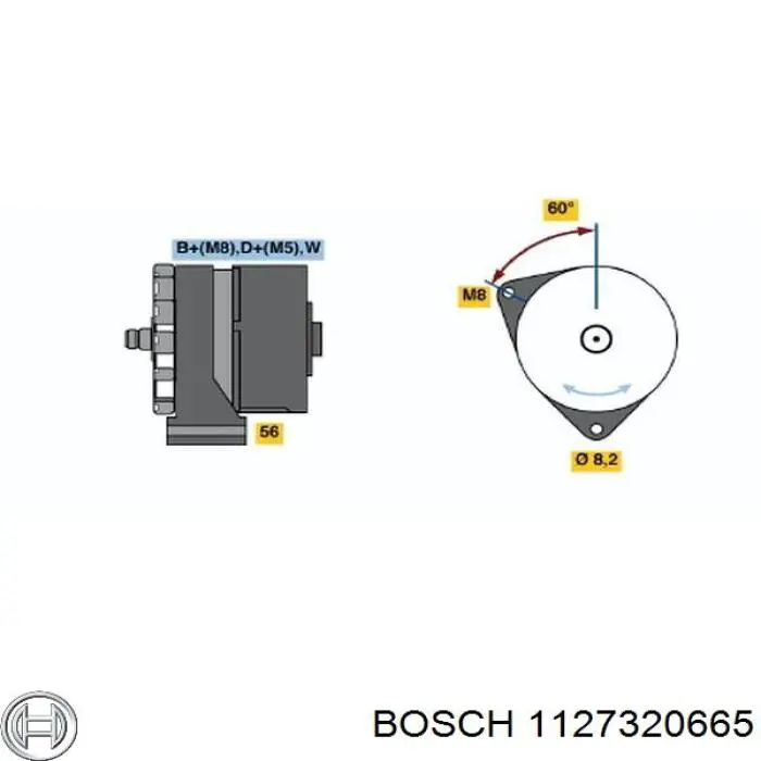 1127320665 Bosch Eixo de diodos do gerador