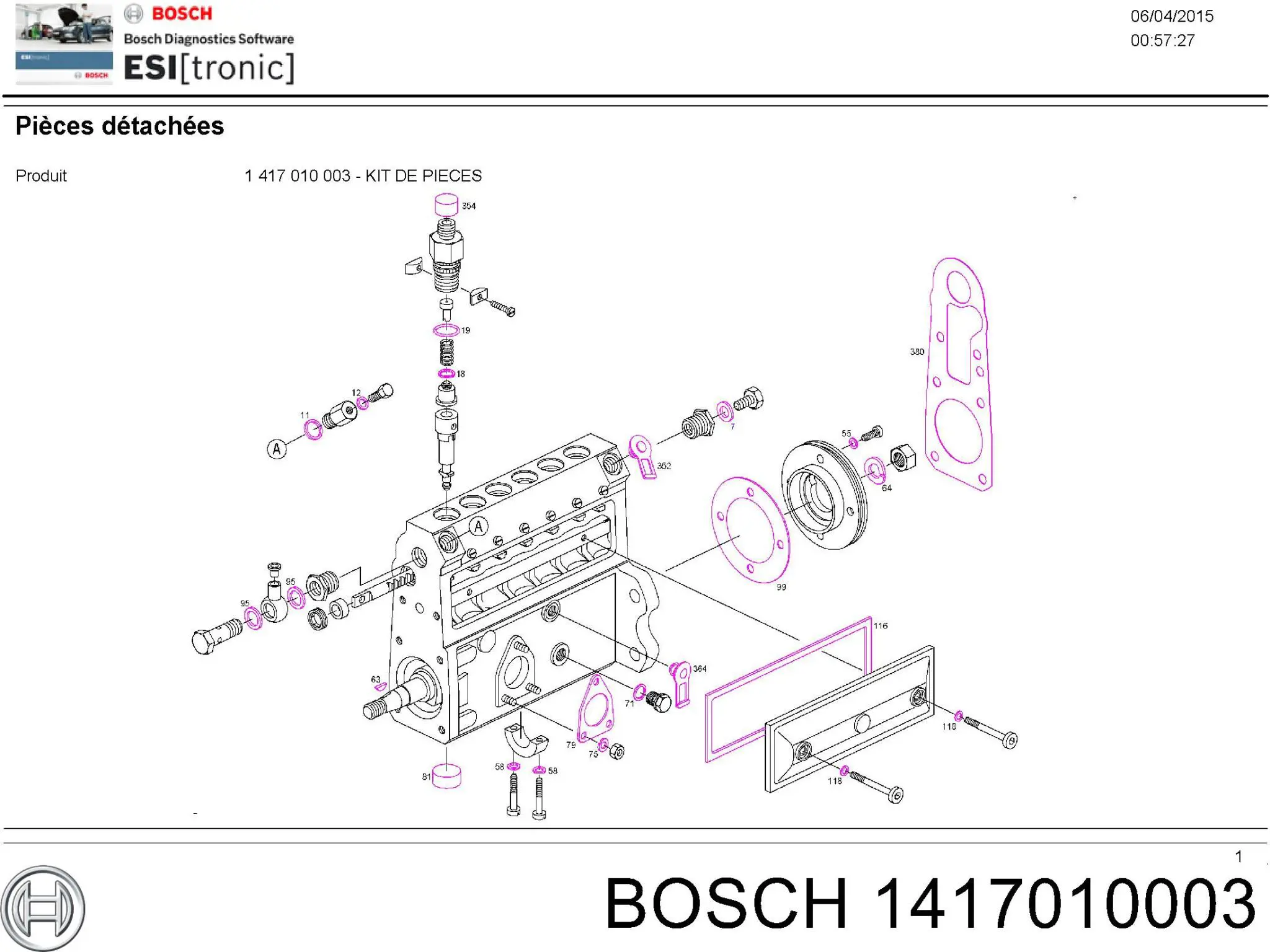 Kit de reparação da Bomba de Combustível de Pressão Alta Bosch 1417010003 preço, a partir de 11,32 USD