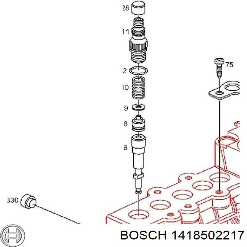 1418502217 Bosch Válvula de retenção para devolução de combustível