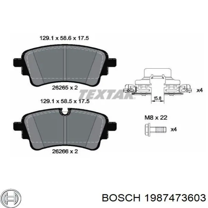 Compre 1987473603 Bosch Sensor traseiro de desgaste das sapatas do freio