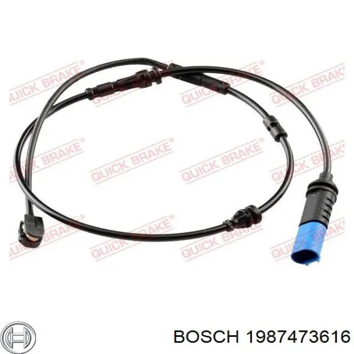 Sensor dianteiro de desgaste das sapatas do freio 1987473616 Bosch