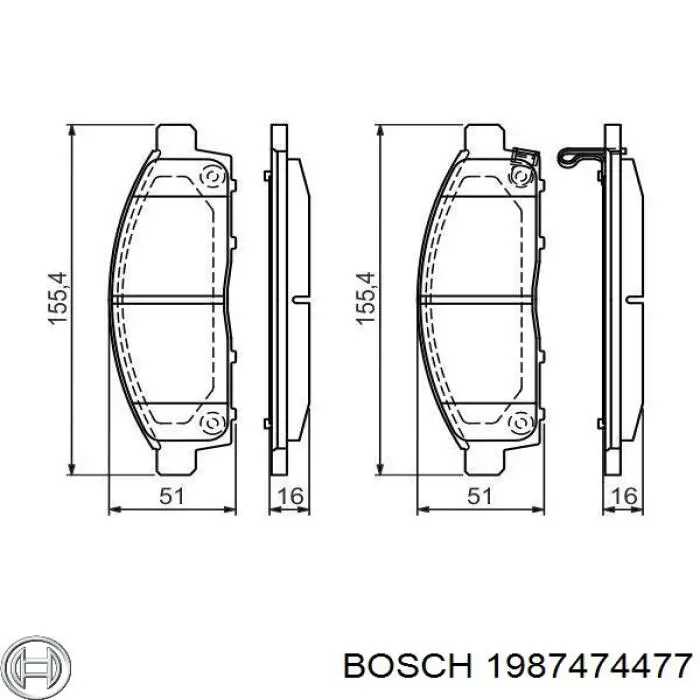 Compre 1987474477 Bosch Kit de molas de fixação de sapatas de disco dianteiras
