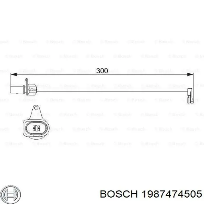 1987474505 Bosch Sensor dianteiro de desgaste das sapatas do freio