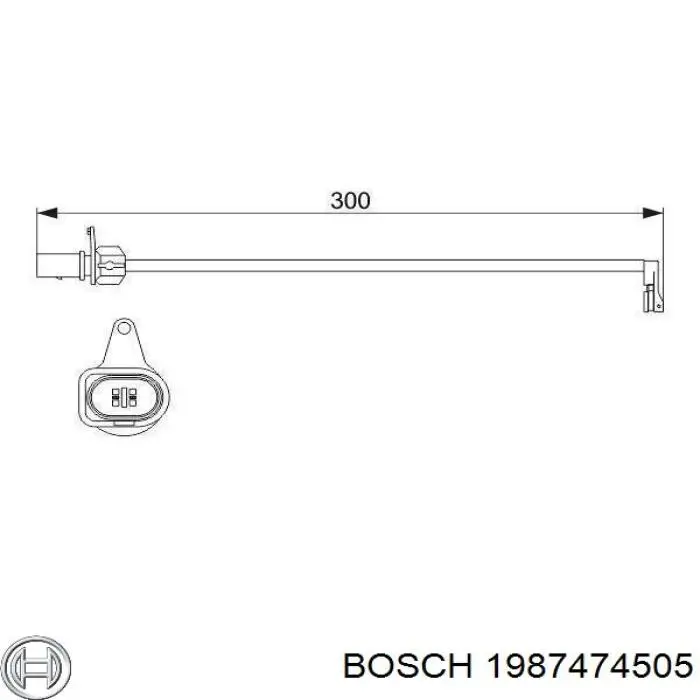 1987474505 Bosch Sensor dianteiro de desgaste das sapatas do freio