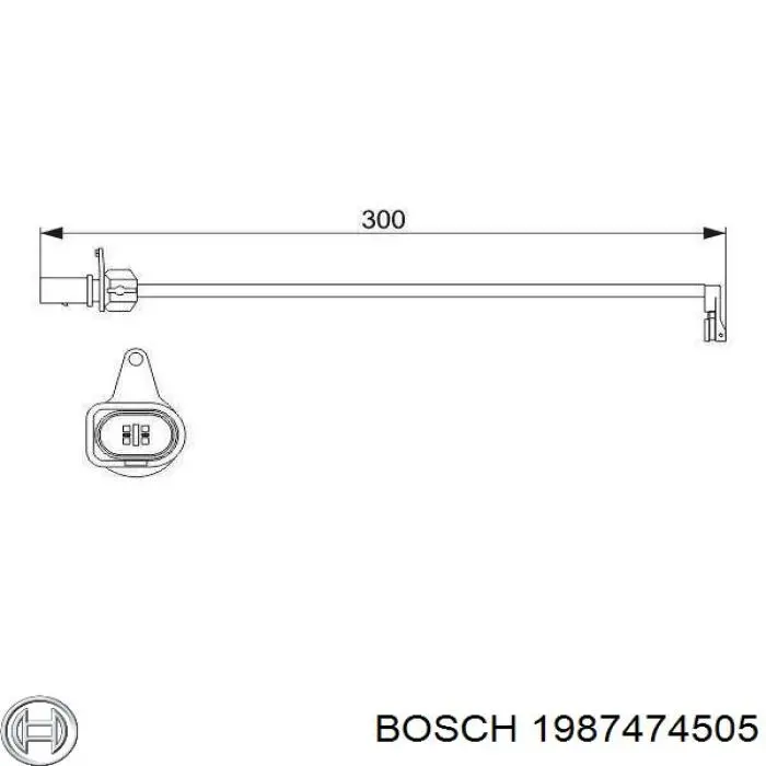 Sensor dianteiro de desgaste das sapatas do freio 1987474505 Bosch