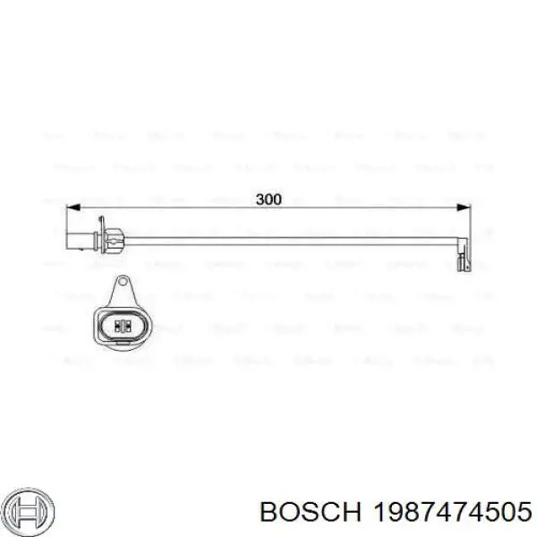 Sensor dianteiro de desgaste das sapatas do freio Bosch 1987474505
