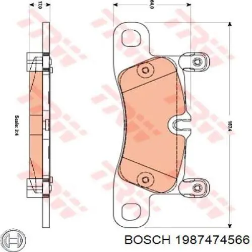 Compre 1987474566 Bosch Sensor traseiro de desgaste das sapatas do freio