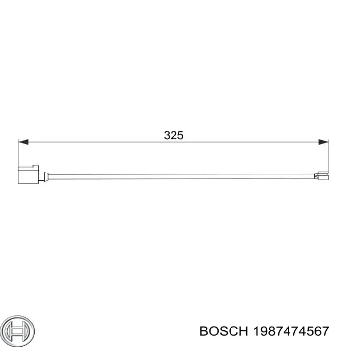 Sensor dianteiro de desgaste das sapatas do freio 1987474567 Bosch