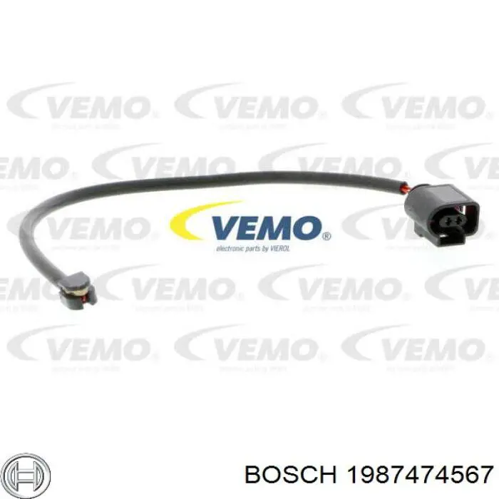 Compre 1987474567 Bosch Sensor dianteiro de desgaste das sapatas do freio