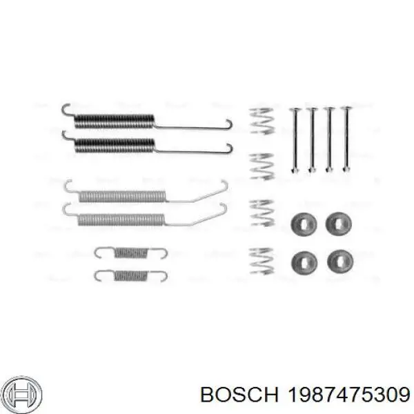 Kit de montagem das sapatas traseiras de tambor Bosch 1987475309 preço, a partir de 11,71 USD