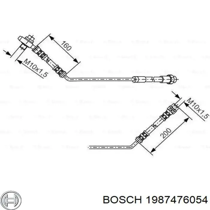1987476054 Bosch Mangueira do freio traseira esquerda