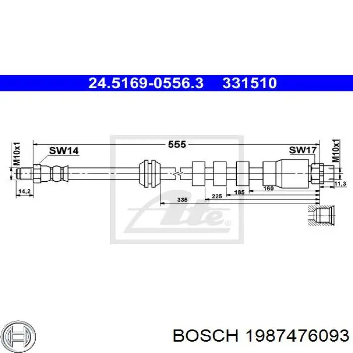Mangueira de freio 1987476093 Bosch