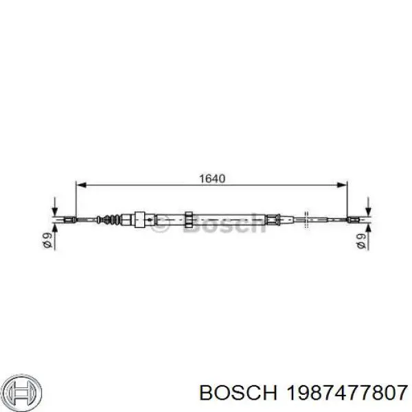 1987477807 Bosch Cabo traseiro direito/esquerdo do freio de estacionamento