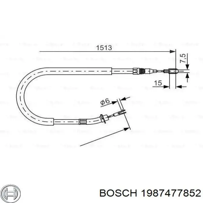 Cabo traseiro direito/esquerdo do freio de estacionamento Bosch 1987477852 preço, a partir de 26,93 USD