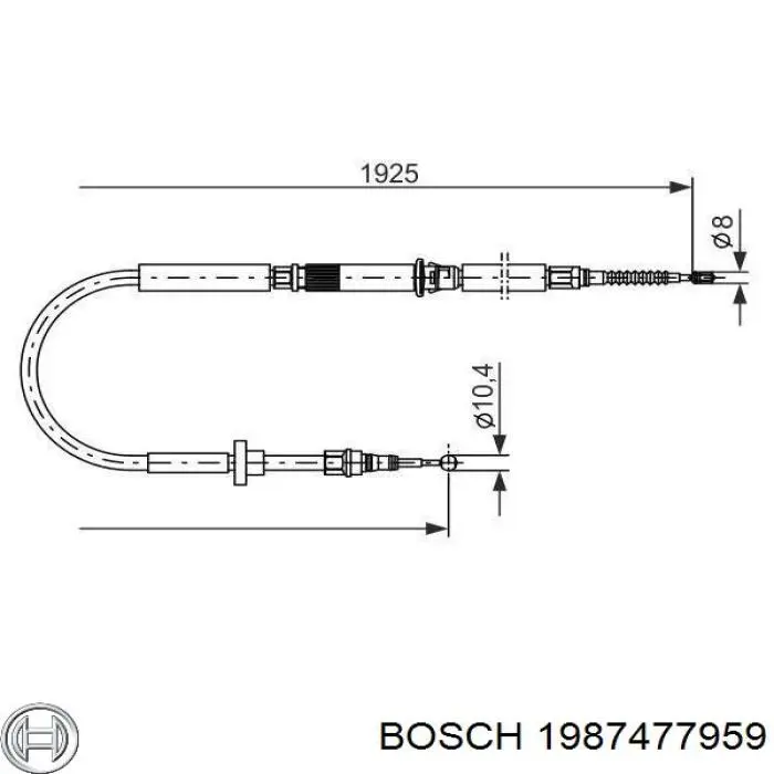 Cabo traseiro direito/esquerdo do freio de estacionamento Bosch 1987477959 preço, a partir de 27,18 USD