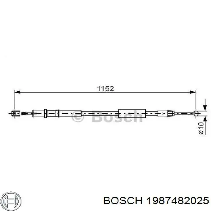 1987482025 Bosch Cabo do freio de estacionamento traseiro direito