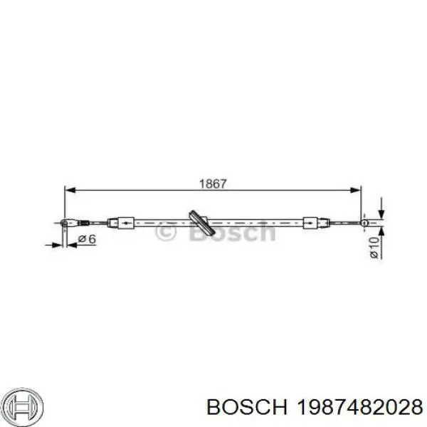 Cabo do freio de estacionamento dianteiro Bosch 1987482028 preço, a partir de 17,38 USD