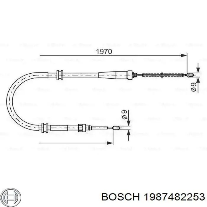 1987482253 Bosch Cabo traseiro direito/esquerdo do freio de estacionamento